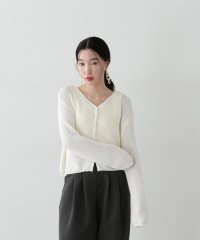 N Natural Beauty Basic/透かし編みニットカーディガン/507788586