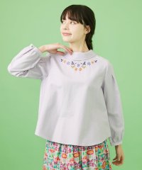 Jocomomola/Fruto フラワー刺繍ロールカラーブラウス/507841492