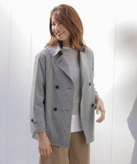 J.PRESS LADIES（LARGE SIZE）/【洗える】Lightストレッチギンガム ダブル トレンチコート/507844907