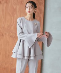 RUIRUE BOUTIQUE/ルイルエブティック RUIRUE BOUTIQUE ダブルフレアペプラムトップス＆パンツセットアップ/507837983