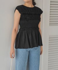 titivate/シャーリングドッキングフレンチスリーブカットソー/507845065