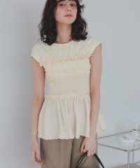 titivate/シャーリングドッキングフレンチスリーブカットソー/507845065