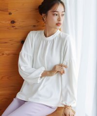 WHITE JOOLA/ホワイトジョーラ WHITE JOOLA 【 一枚でサマになる 】 ソフトデシン・バルーンスリーブブラウス/507845479