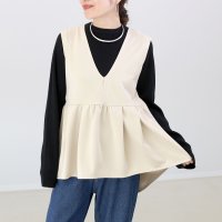 Aletta vita/アレッタ ヴィータ Aletta vita カットツイルVネックペプラムベスト/507845495