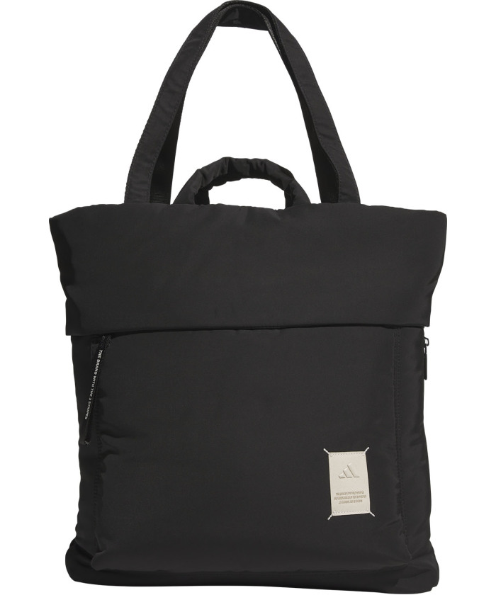 adidas THREE STRIPES LOGOトートバッグ 綿PU 男女兼用 約12L 最新！アディダス☆Polyurethane Shopper Bag Outline Trefoil