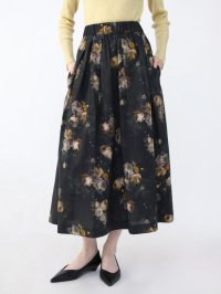 Aga/アーガ Aga フラワーペイントタックスカート/507848201