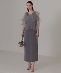 Leja/レジャ Leja 2WAYフリルチェックスパンコールベロアドレスワンピース美脚効果結婚式 パーティードレス 成人式 20代 30代 40代/507848985