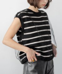 ELFRANK/エルフランク ELFRANK チュールドッキングボーダーニットプルオーバー/507848992