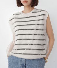 ELFRANK/エルフランク ELFRANK チュールドッキングボーダーニットプルオーバー/507848992