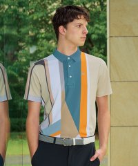 LANVIN SPORT/総柄プリント半袖ポロシャツ【Sunscreen NIR/吸汗速乾】/507849772