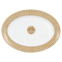 HERMES/エルメス Hermes オーバルプラッター GM モザイク ヴァンキャトル ゴールド【返品不可商品】/507850225