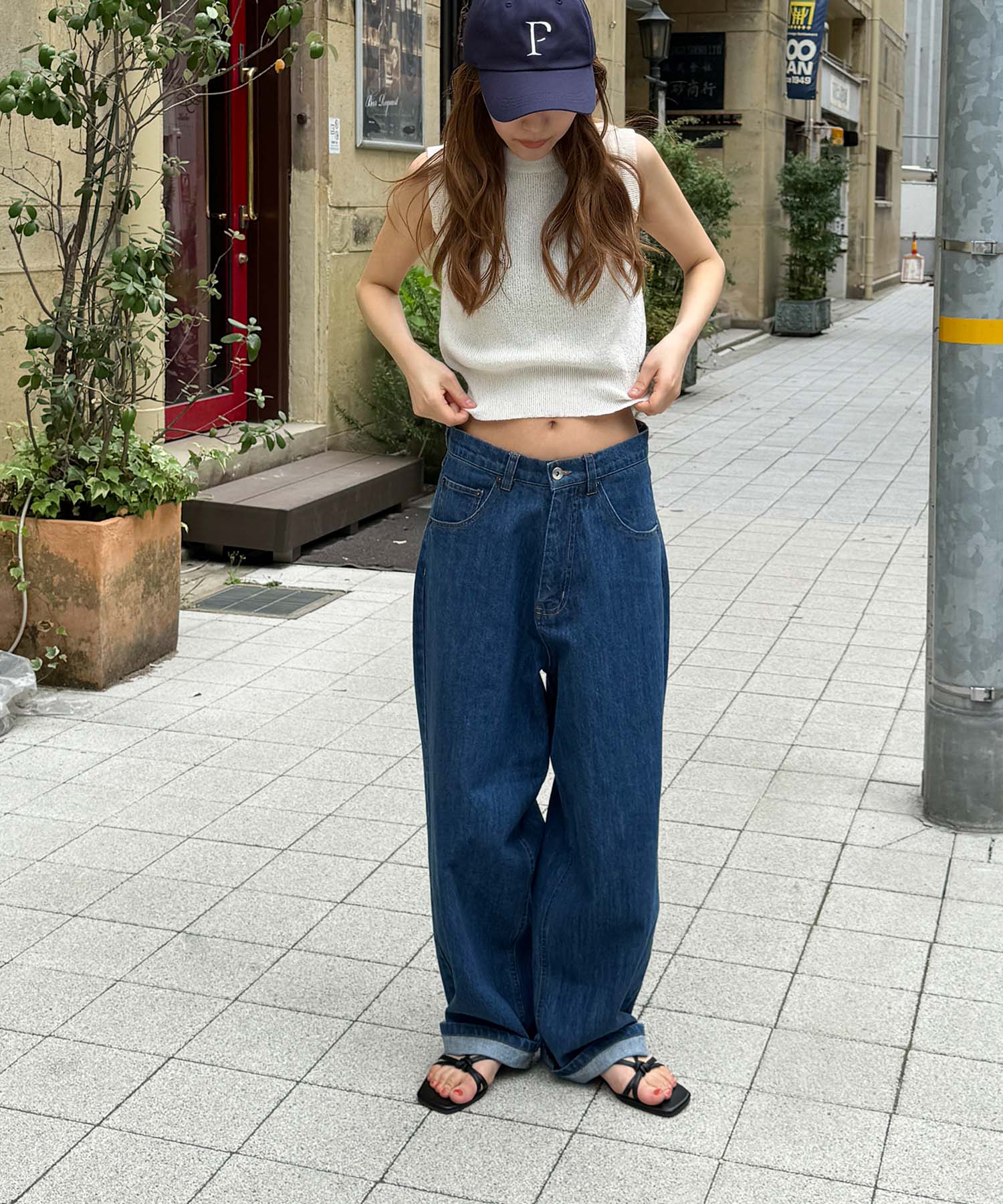 キャナルジーン CANAL JEAN choice_cnl テーパードデニムパンツ