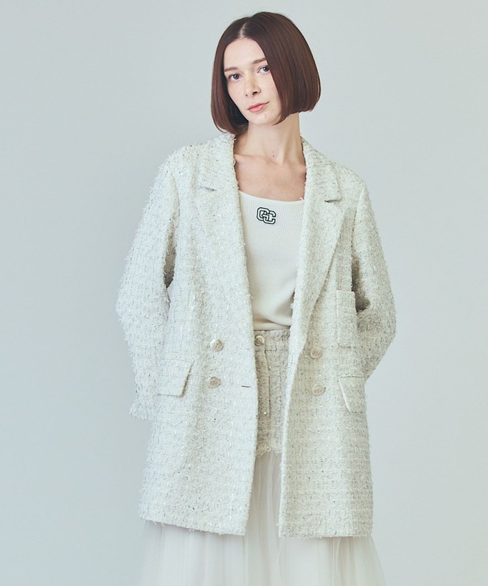 セール 30%OFF】ツイードテーラードコート(507851159