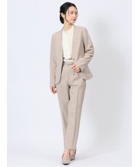 m.f.editorial/エムエフエディトリアル m.f.editorial ストレッチウォッシャブル カラーレスジャケット＋テーパードパンツ メランジベージュ/507851593