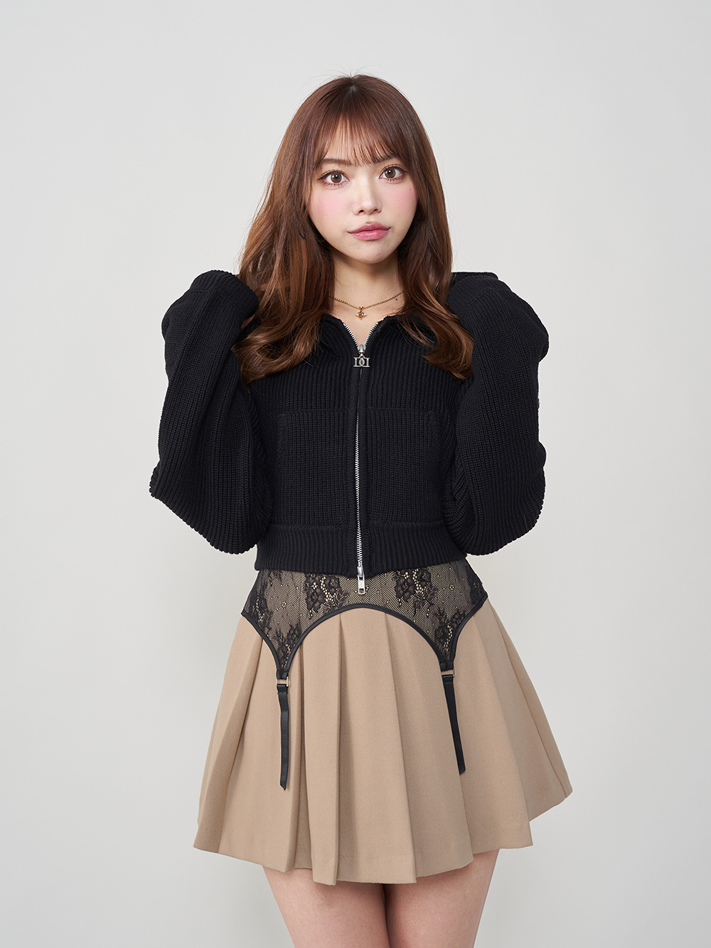 ダーリッチ Darich DDショートニットジップパーカー(507852105 ダーリッチ Darich DDショートニットジップパーカー(507852105