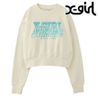 X-girl/エックスガール X－girl FAUX FUR LOGO COMPACT SWEAT TOP WHITE [105244012029]/507852513