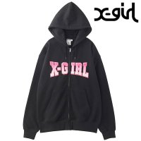 X-girl/エックスガール X－girl FAUX FUR LOGO ZIP UP SWEAT HOODIE WHITE [105244012030]/507852515