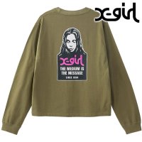 X-girl/エックスガール X－girl MESSAGE AND FACE L/S TEE WHITE [105251011014]/507852518