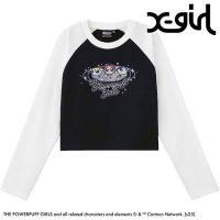 X-girl/エックスガール X－girl THE POWERPUFF GIRLS RAGLAN L/S BABY TEE WHITE [105251011022]/507852519