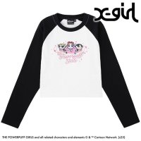 X-girl/エックスガール X－girl THE POWERPUFF GIRLS RAGLAN L/S BABY TEE WHITE [105251011022]/507852519