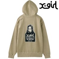 X-girl/エックスガール X－girl MESSAGE AND FACE FADED ZIP UP SWEAT HOODIE PINK [105251012016]/507852521