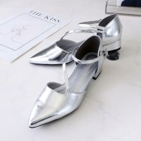 VIVIAN/ヴィヴィアン VIVIAN ポインテッドトゥ斜めストラップローヒールセパレートパンプス/507852718