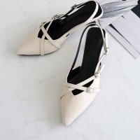 VIVIAN/ヴィヴィアン VIVIAN ポインテッドトゥクロスストラップスリングバックパンプス/507852720