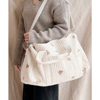 florge/フロージュ florge 【大容量・軽い◎】2WAY ホワイトヌビアニマル刺繍ボストンバッグ/ショルダーバッグ/マザーズバッグ/507852787