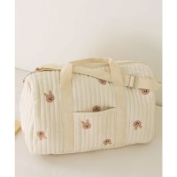 florge/フロージュ florge 【大容量・軽い◎】2WAY ホワイトヌビアニマル刺繍ボストンバッグ/ショルダーバッグ/マザーズバッグ/507852787