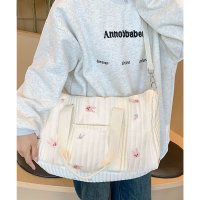 florge/フロージュ florge 【大容量・軽い◎】2WAY ホワイトヌビアニマル刺繍ボストンバッグ/ショルダーバッグ/マザーズバッグ/507852787