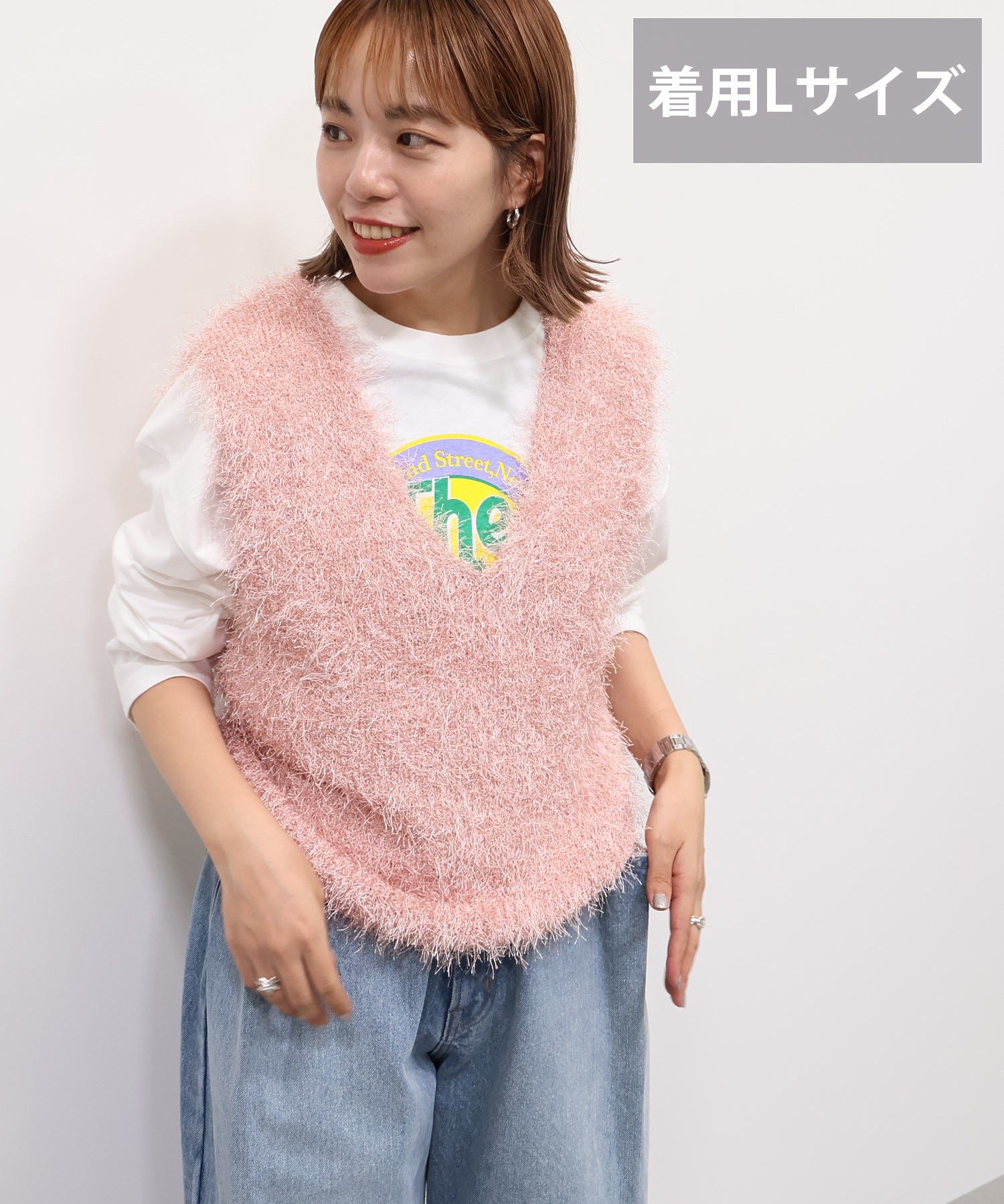 ✨美品✨前後2wayシャギーベスト ドゥドゥ doudou ピンク ✨美品✨前後2wayシャギーベスト ドゥドゥ doudou ピンク - メルカリ