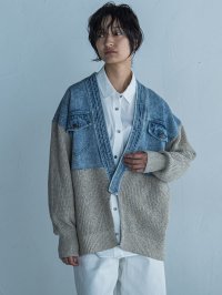 MAYSON GREY/メイソングレイ MAYSON GREY デニムドッキングニットカーデ≪手洗い可能≫/507853233