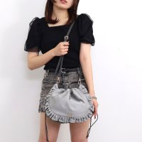 SMIR NASLI/サミールナスリ SMIR NASLI フリル巾着ショルダーバッグ/507853757