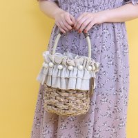SMIR NASLI/サミールナスリ SMIR NASLI フリル×パールバケツ型カゴバッグ/507853759