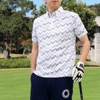 TopIsm/トップイズム TopIsm ゴルフポロシャツ メンズ ゴルフウェア GIORNO SEVEN ジョルノセブン 総柄 ストレッチ 吸湿速乾 半袖 スポーツウェア /504601112