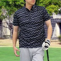 TopIsm/トップイズム TopIsm ゴルフポロシャツ メンズ ゴルフウェア GIORNO SEVEN ジョルノセブン 総柄 ストレッチ 吸湿速乾 半袖 スポーツウェア /504601112