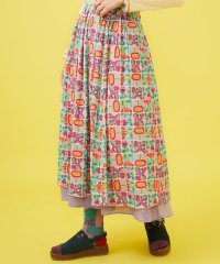 Jocomomola/Morado ciruela プリントギャザースカート/507855457