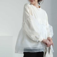 Sawa a la mode/サワアラモード Sawa a la mode 大人可愛いオーガンジー切り替えトップス/507856885