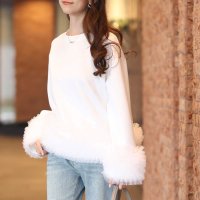 Sawa a la mode/サワアラモード Sawa a la mode 目を惹くたっぷりチュールフリルトップス/507856886