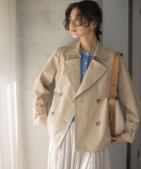 KUMIKYOKU（LARGE SIZE）/【WEB限定】コットンライクツイル ショートトレンチコート/507857068
