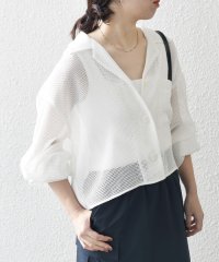 SHIPS any WOMEN/SHIPS any:〈手洗い可能〉メッシュ オープンカラー ジャケット シャツ/507857447