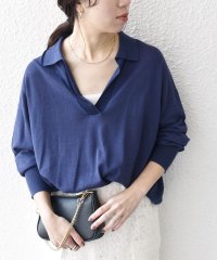 SHIPS any WOMEN/SHIPS any:〈UVカット/手洗い可能〉シアー スキッパー ニット ポロシャツ/507857455