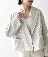 SHIPS any WOMEN/SHIPS any:〈洗濯機可能〉ヒッコリー ショート テーラード ジャケット/507857457