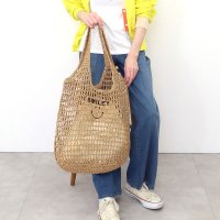 COOCO/クーコ COOCO SMILEY 透かし編み刺繍入カゴバッグ／A4対応/507857537