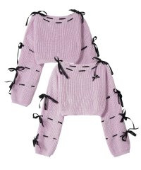 HOOK/フック HOOK 【HOOK】for girls リボンと通しアンサンブルトップス/507857727