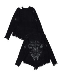 HOOK/フック HOOK 【HOOK】for girls アシンメトリーバタフライフリンジカットソー/507857729