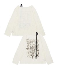 HOOK/フック HOOK 【HOOK】for girls リボンプリントオープンショルダートップス/507857731