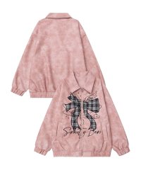 HOOK/フック HOOK 【HOOK】for girls チェック柄リボン刺繍スエードコーチジャケット/507857745