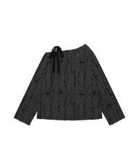 HOOK/フック HOOK 【HOOK】for girls リボンプリントオープンショルダーダメージトップス/507857749