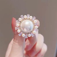 shoppinggo/ショッピングゴー shoppinggo ブローチ はな 1個 キルトピン ストールピン スカーフ留め 安全ピン サークル パール ワンポイント マフラー ストー/507857807